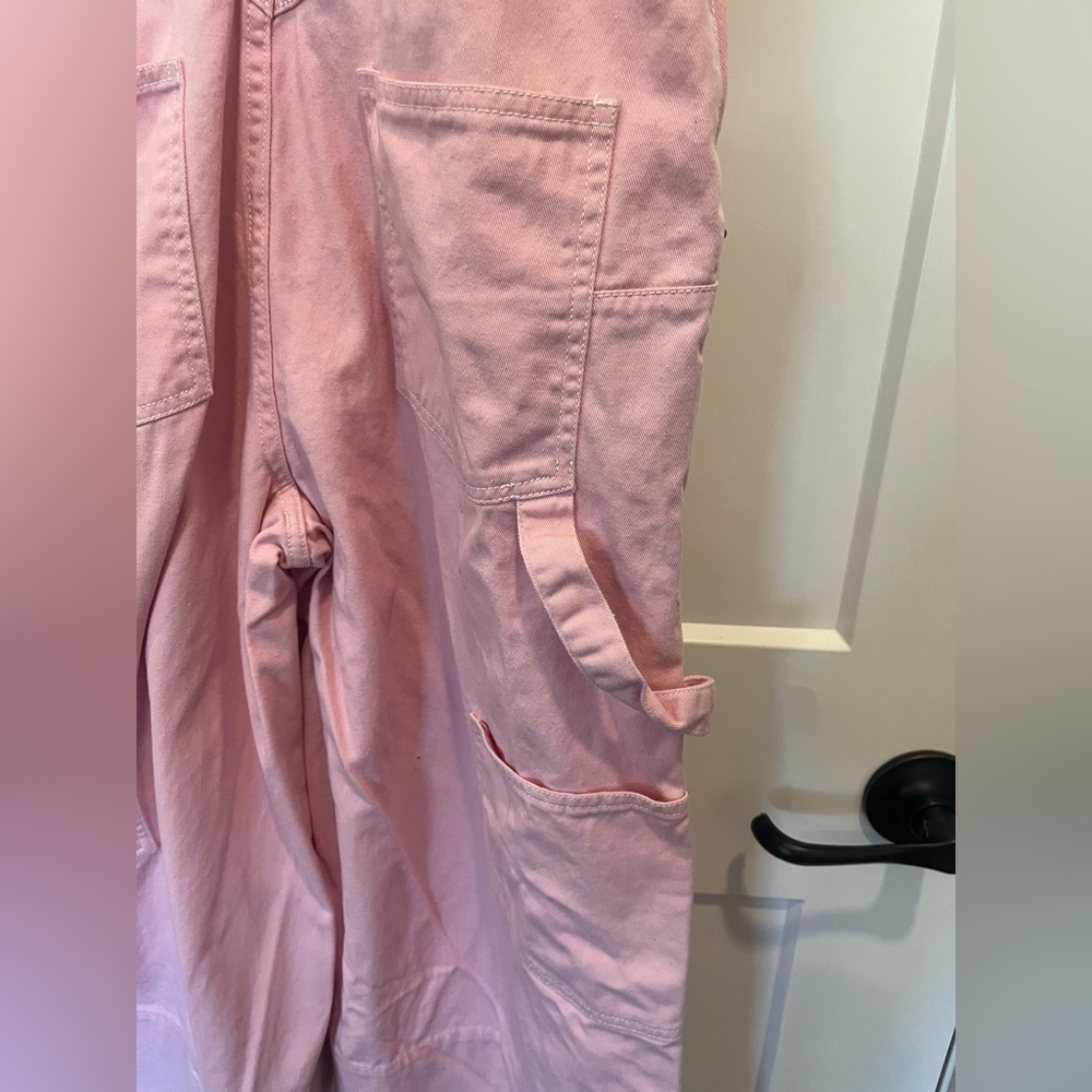 Lindy Bop Pink Overalls Wide Leg Carpenter Capri Retro 50s - Picture 11 of 16